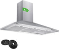 CIARRA CBCS9201 Campana extractora, Campana Extractora de Pared 90cm 406m³/h Clase A++ Plata