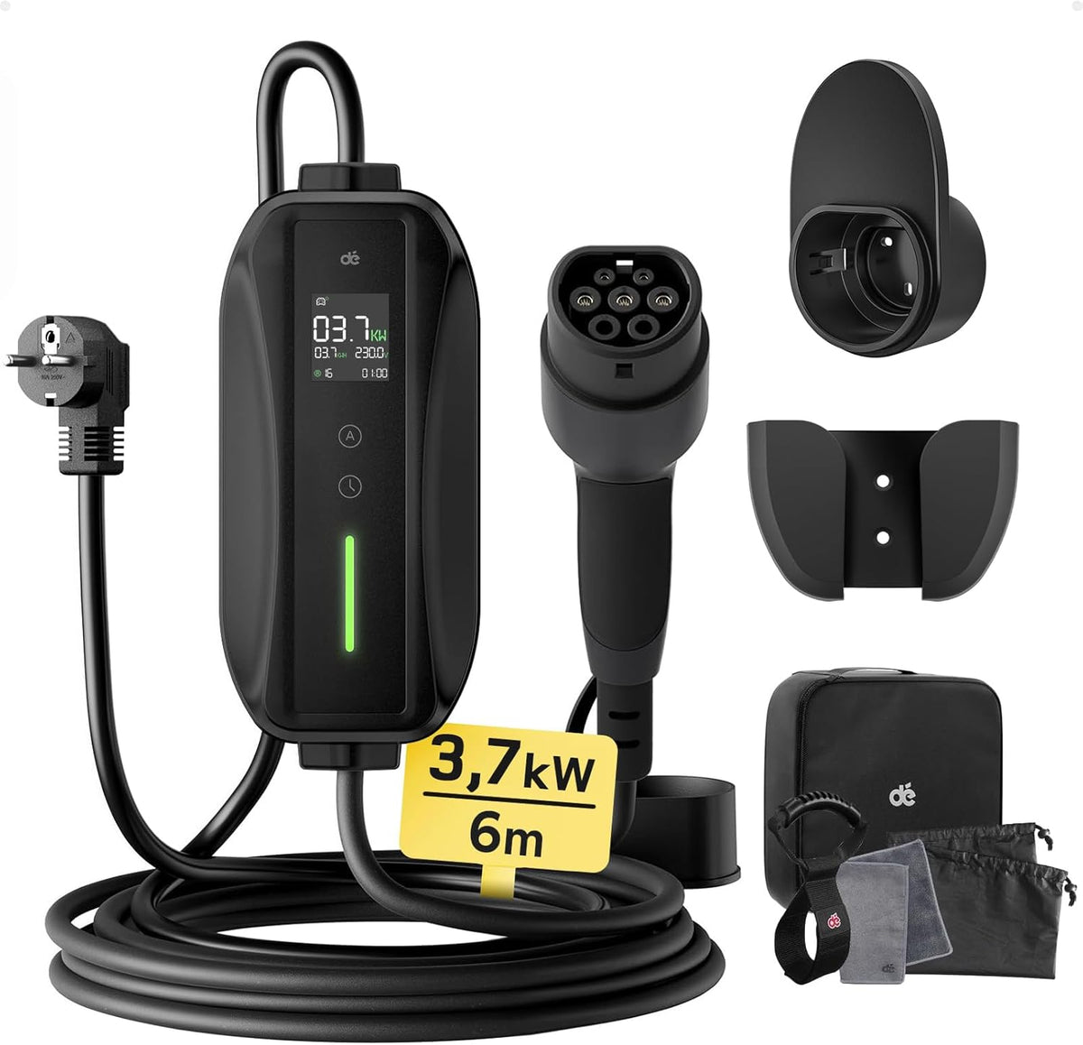 Estaciones de carga de dé, Cargador Coche Electrico Schuko 3, 7kW 6m