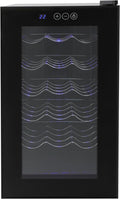 Enfriador de botellas de Endingfuny, Nevera de vino independiente con 18 botellas de 46 litros, iluminación LED, enfriador de vino de 8 a 18 ℃, nevera