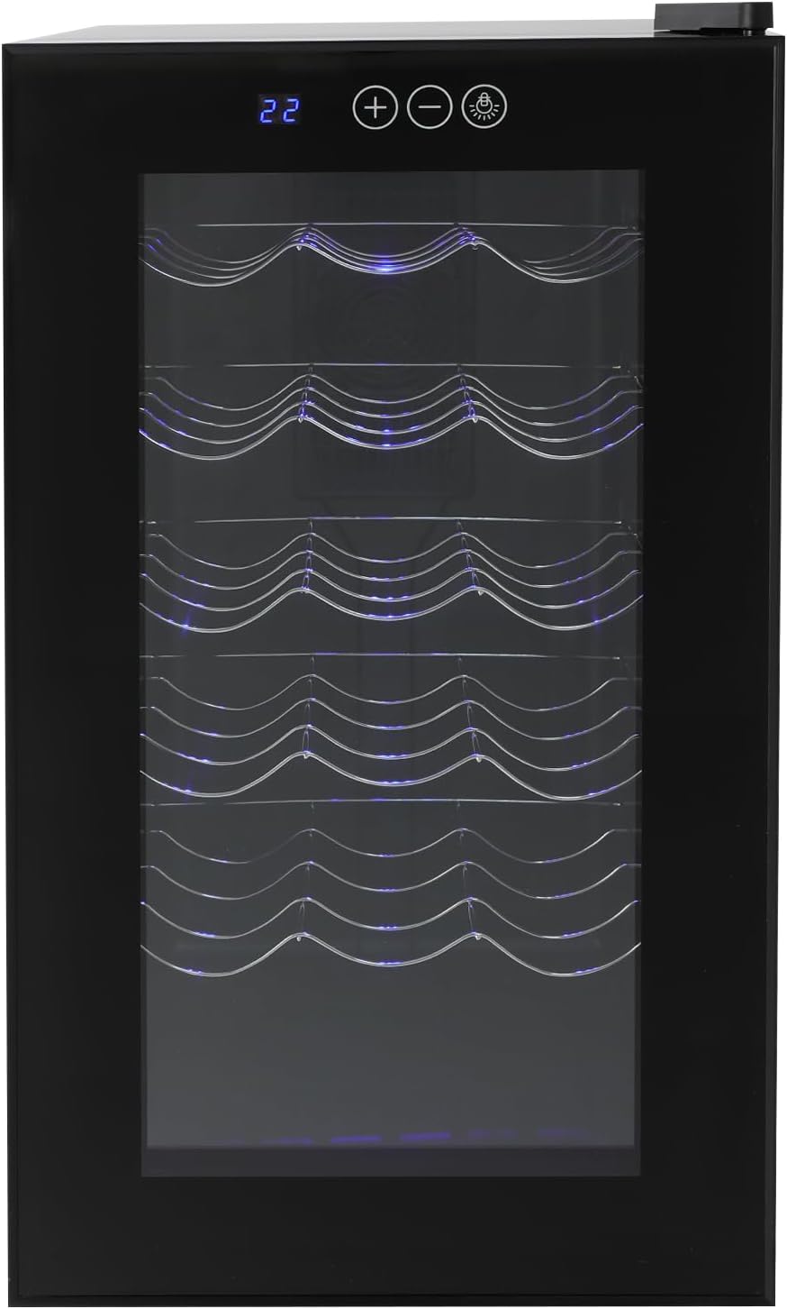 Enfriador de botellas de Endingfuny, Nevera de vino independiente con 18 botellas de 46 litros, iluminación LED, enfriador de vino de 8 a 18 ℃, nevera
