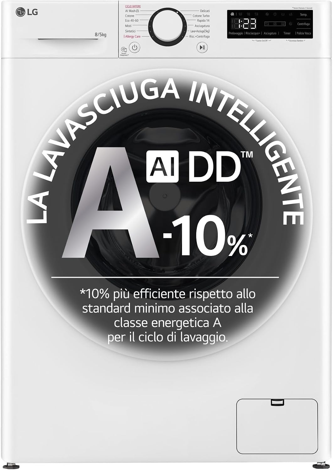 D2R3S08NSWW de LG, lavadora, Lavasciuga libera installazione Lg Ai Dd