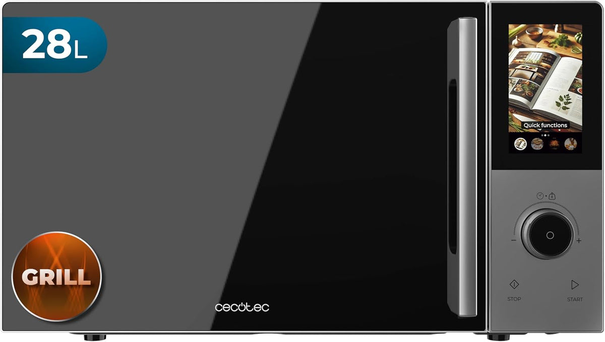 Microondas con grill Cecotec, Microondas Digital, Táctil, Convección y Grill 28L Convection 2800 Touch. 900W en 5 Niveles, Grill 1200W, Convección