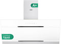 SVAN SVCC1960B Campana extractora, Inclinada 90cm Cristal blanco. Potencia 600m3/h, Tiro Doble, 3 Velocidades, Control Táctil, Filtro apto para