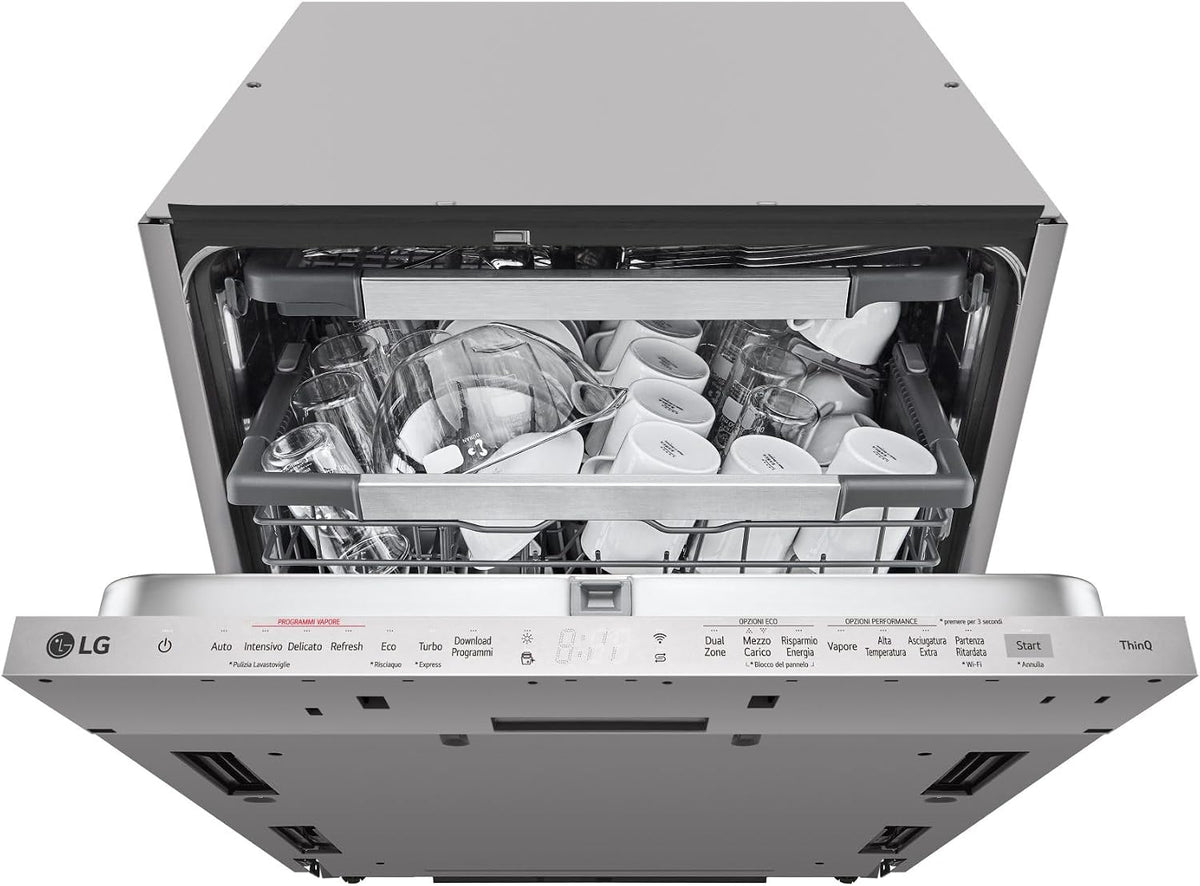 Lavavajillas DB597TXS, Lavavajillas empotrable, 14 cubiertos, desaparece total, clase energética A, LG