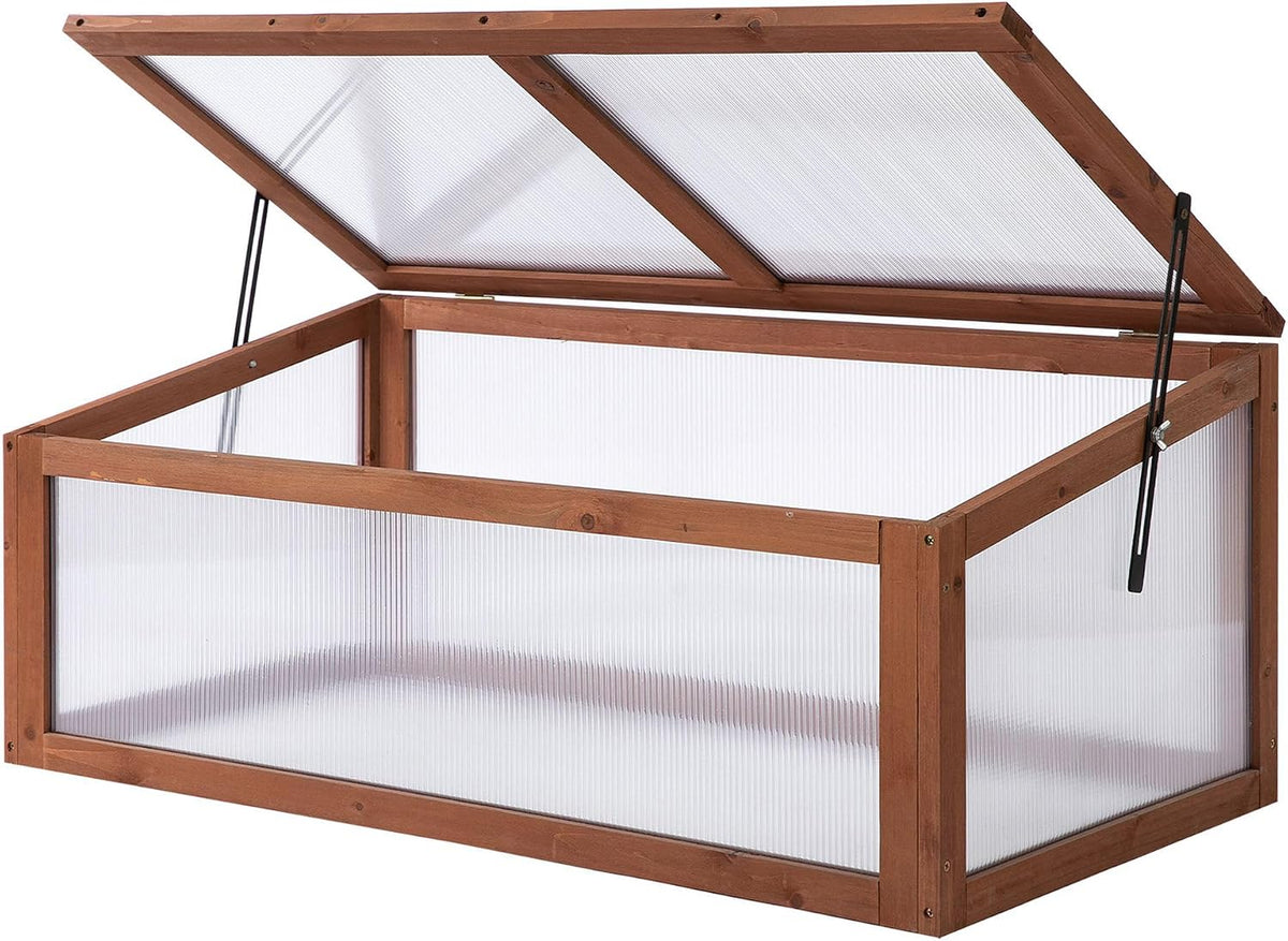 Outsunny Invernadero, frío de Madera para Plantas 100 x 65 x 40cm Marrón