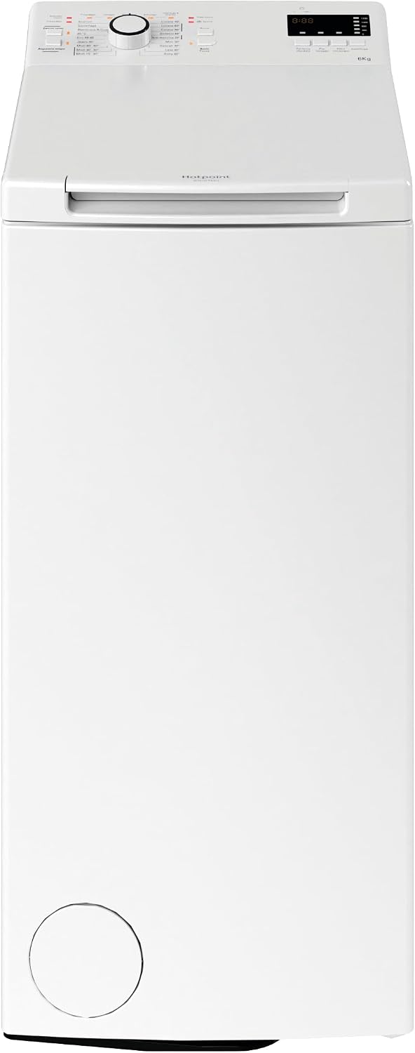 Hotpoint 624U Lavadora, WMTF IT Lavadora, 6 kg, de carga superior, de instalación libre, 1200 rev/min, clase C, programa de suciedad de 40 x 60 x 90