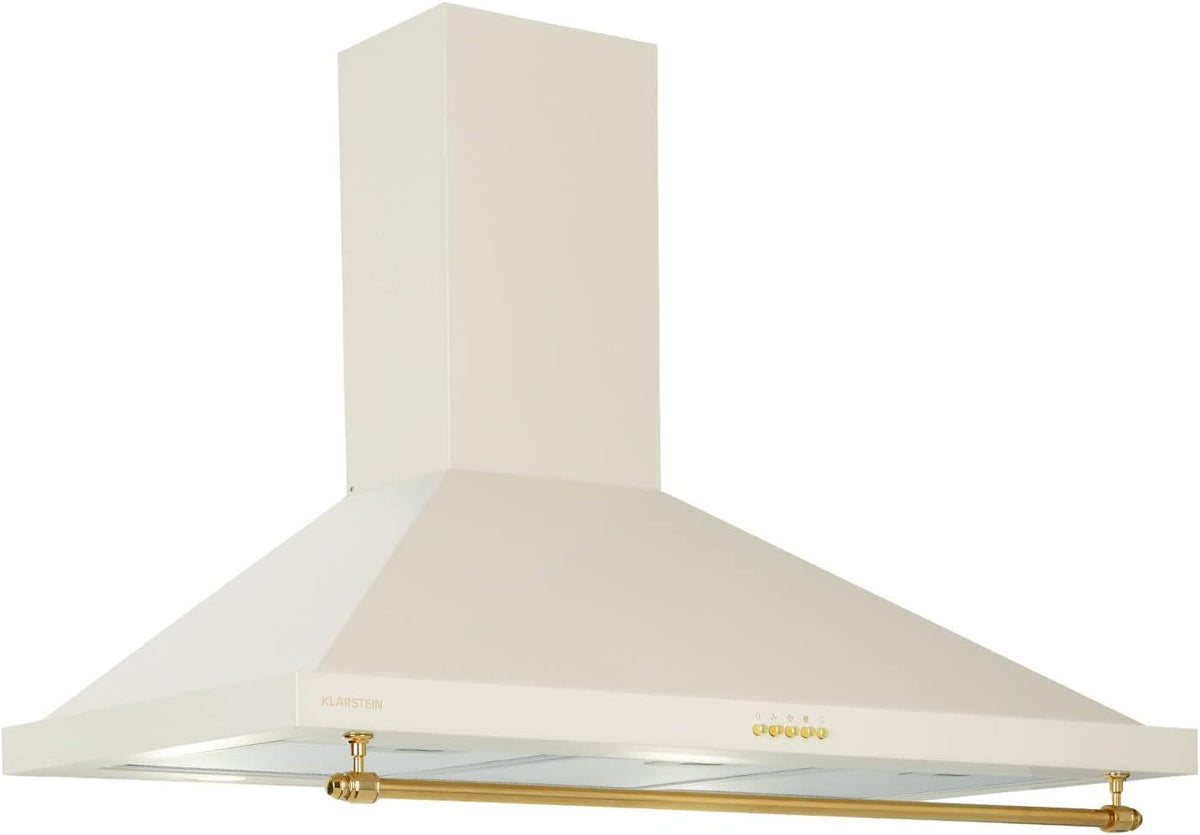 KLARSTEIN Campana extractora, Decorativa 90 cm con Luces LED, Extractor Cocina Flujo Aire 591.5m³/h, Campanas Extractoras Acero, Extractores para