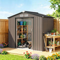 Cobertizos de almacenamiento Outsunny, Caseta de Jardín Exterior 2, 5 m² 213x130x185 cm Marrón