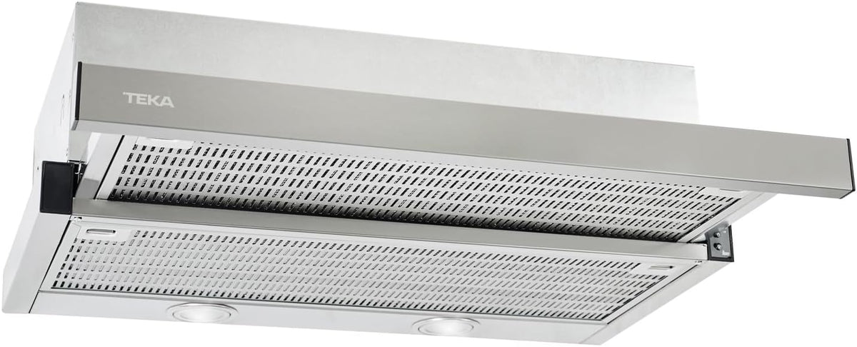 Campana extractora Extensible 60 cm, 2 Velocidades + Intensiva, Filtro de Carbón, Acero Inoxidable Antihuellas, Iluminación LED, Modelo CNL 6400.2