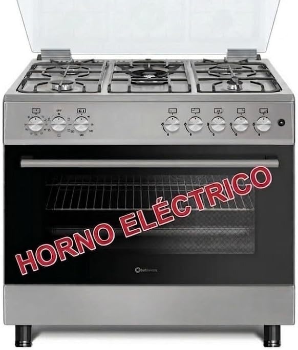 Cocina independiente SOLTHERMIC, F9L50E5RI COCINA GAS CON HORNO ELECTRICO INOX/ANCHO 90 CMS / 5 FUEGOS/HORNO PANORAMICO 115 L. / SISTEMA DE SEGURIDAD