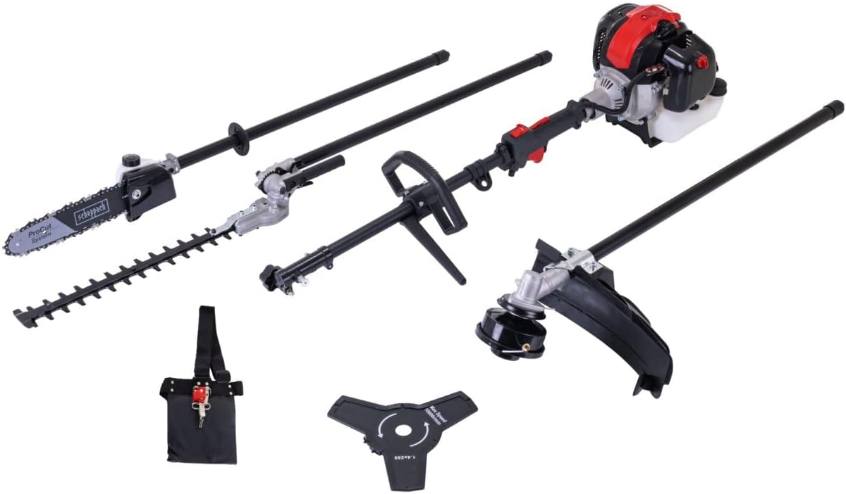 Cortaseto Herramienta 4 en 1 Multifunción PMT520, Motor de 2 Tiempos, 52, Scheppach