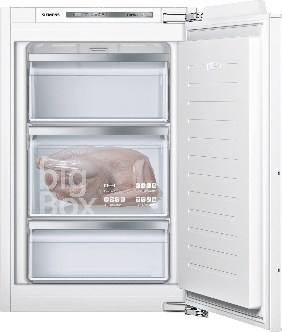 GI21VAFE0 de SIEMENS, congelador horizontal, iQ500 - Congelador empotrado (E, 176 kWh/año, 96 l, baja congelación, gran caja, iluminación interior LED