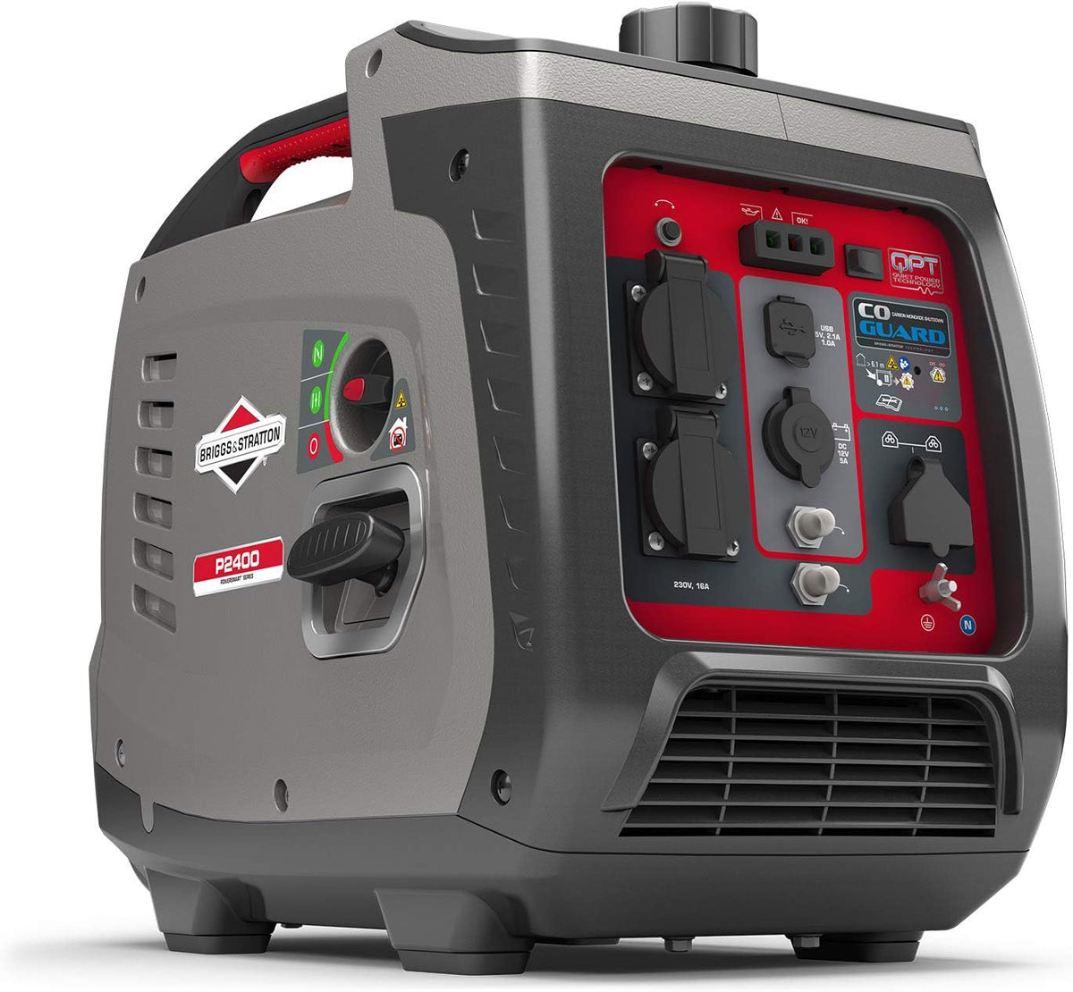 Briggs & Stratton P2400 Generador, Portátil Inverter PowerSmart Series, 2400 Watt/1800 Watt es Potencia Limpia, Ultra silencioso y Ligero, W