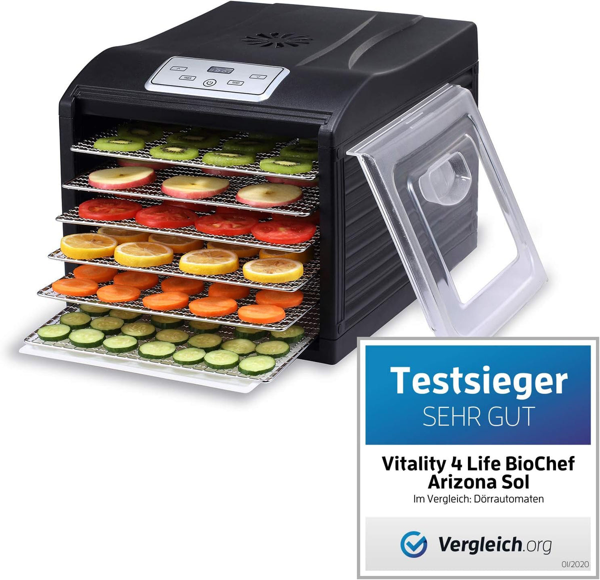 Vitality 4 Life Deshidratador, de Alimentos BioChef Arizona Sol - 6 Bandejas Acero Inoxidable