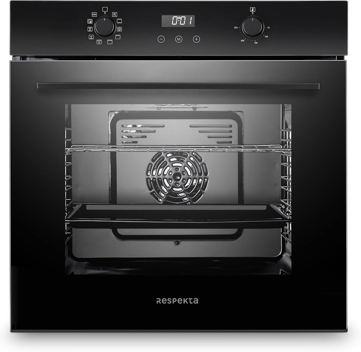 Horno empotrable respekta, de cristal (10 modos de cocción/temporizador LED/control táctil/volumen 73 litros/botones retráctiles/A+ / negro / AB701-19