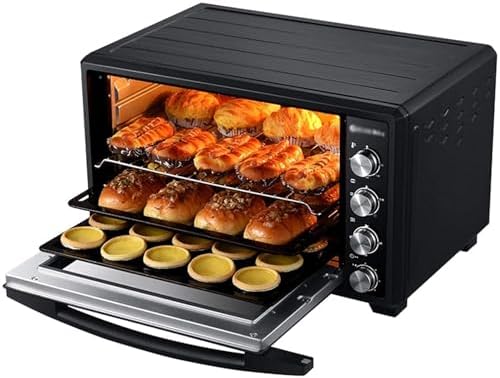 Freidora de aire Generic, Horno eléctrico combinado con freidora de aire de 40 l: horno de convección de gran capacidad con temporizador de 60 minutos