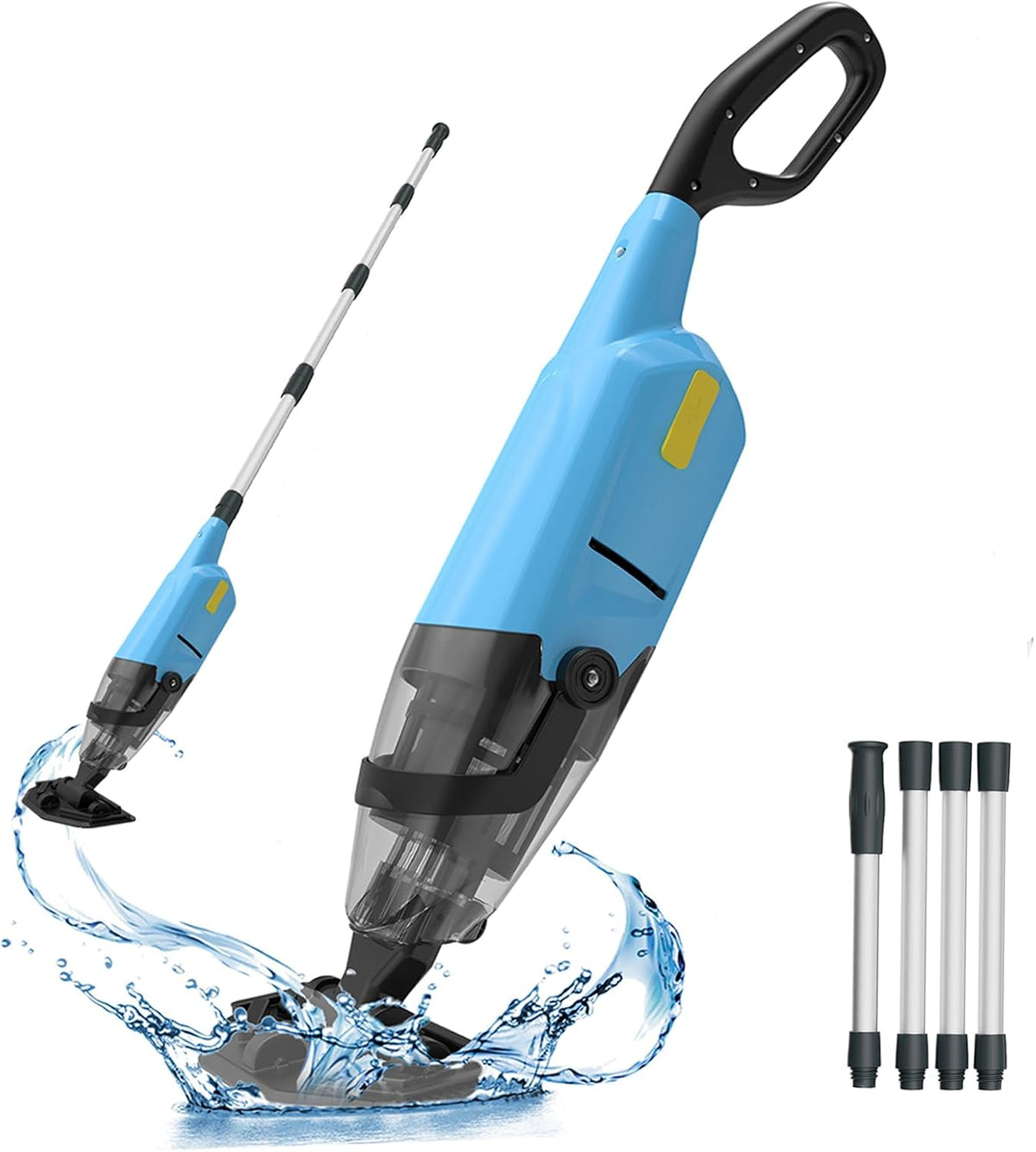 Apyns Aspirador, de piscina con batería, limpiador de piscina inalámbrico con tiempo de funcionamiento de 90 minutos, aspirador de piscina, 4088 L/h