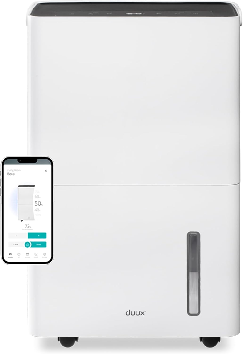 Duux Deshumidificador, Bora Smart Deshumidificador - Deshumidifica 20 l/día - Depósito de agua de 4 litros - Deshumificador con higrostato - Modo de