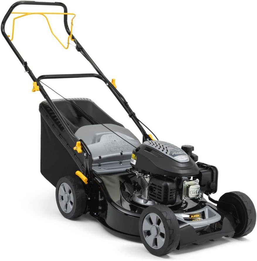 Cortacéspedes rotativo Cortacésped de Gasolina AL5 46 SA, Ancho de Corte 46 cm, Motor de 139 CC (2200 W) con tracción Posterior, hasta 1200 m², Bolsa