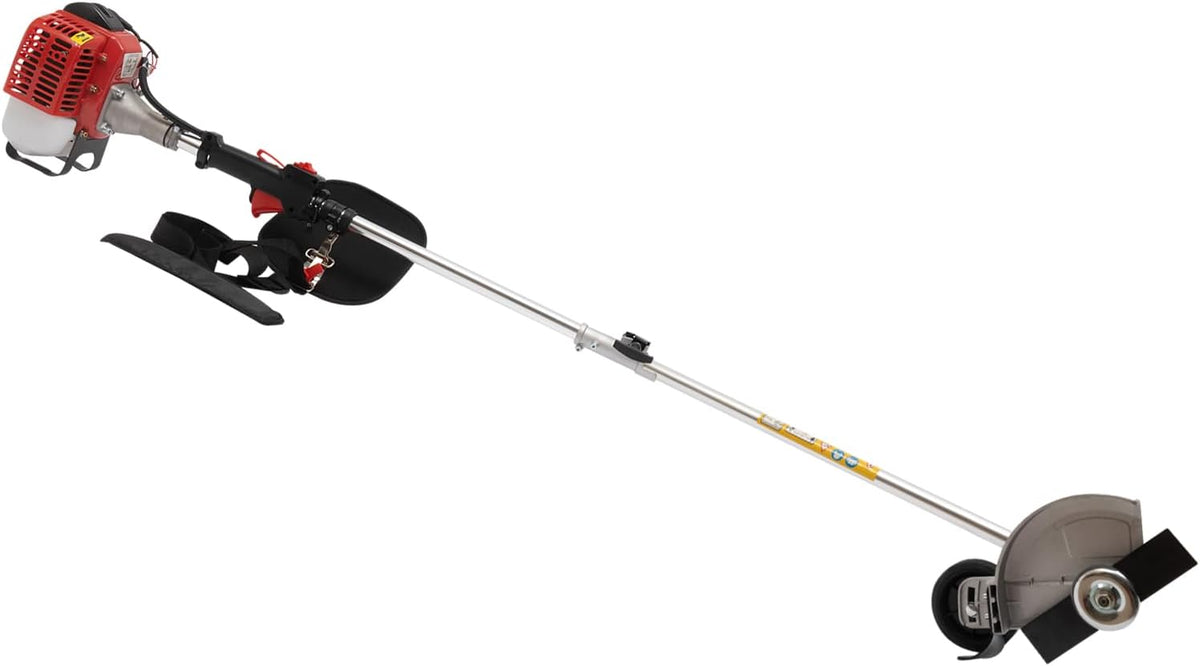 DWIKRYT Recortadoras de cable, Cortabordes de gasolina de 26 CC, herramienta de jardín multifuncional de 650 W, motor de 2 tiempos, 2 cabezales de