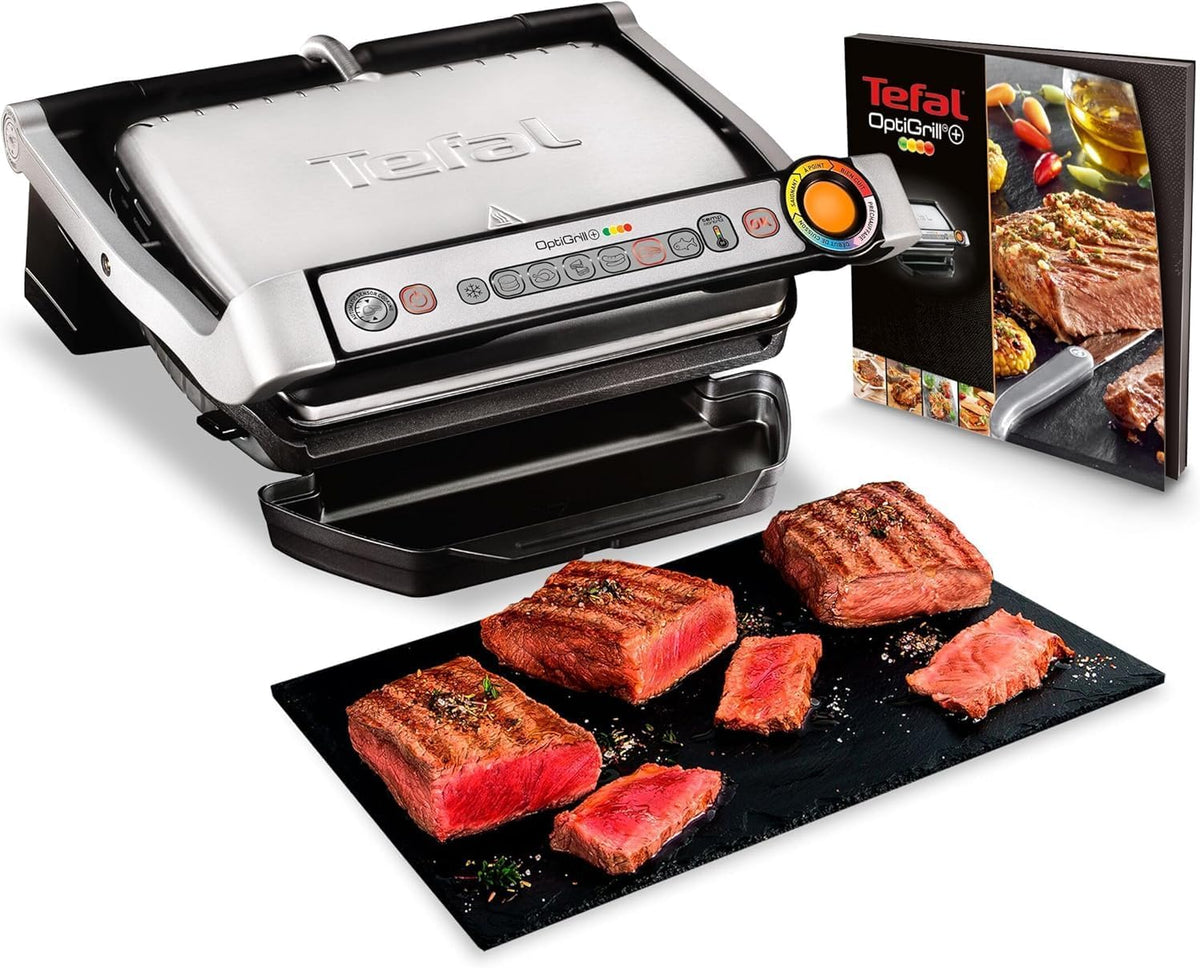 Parrillas eléctrica Optigrill, Grill Eléctrico de 2000W, 6 Modos de Cocción, Tefal
