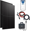 Generador Planta eléctrica de balcón de 880 W, 600 W/800 W, con 2 módulos de 440 W e inversor, cable de 5 m, WiFi, Haier