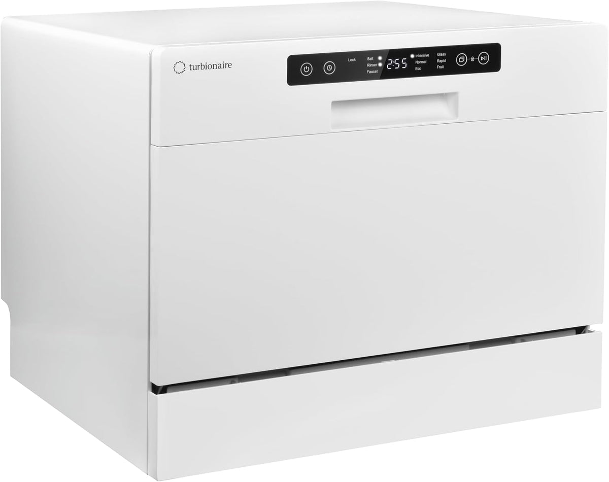 Turbionaire Lavavajillas, compacto Turbionaire AVA 6 TPDSAVA6CT, 6 servicios, 6 programas, modo Eco, descalcificador de agua, lavado 360°, función