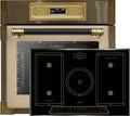 Horno empotrable Kaiser, Juego Kaiser EH 6726 ElfAD + KCT 7797 FI Em, horno empotrado retro de 80 l, juego de horno eléctrico - 11 funciones + placa