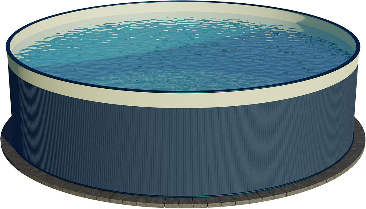 Planet Pool Piscinas desmontabl, Piscina de pared redonda de acero, tamaño a elegir, 90 cm de profundidad, acero de 0, 3 mm antracita, lámina de 0, 2
