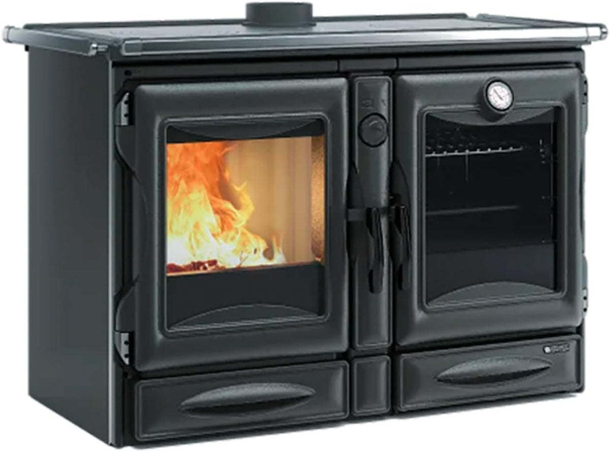 Hornos chimenea de La Nordica, Prestige Line Alaska 16 - Horno de cocina (12 kW, madera esmaltada, 12 kW, placa de hierro fundido, diámetro de 150 mm