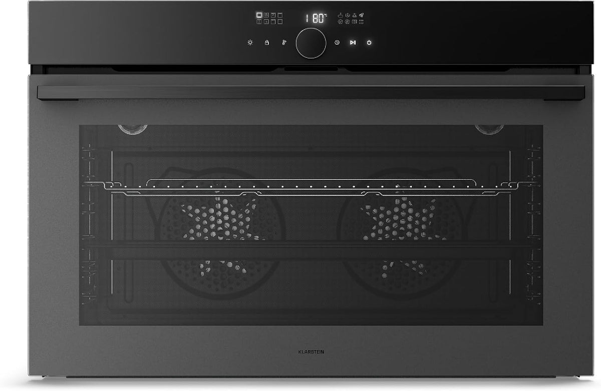 KLARSTEIN Horno empotrable, Velaire Horno Eléctrico Empotrable 90 cm - 127L, 16 Modos, Clase A, Limpieza Fácil, Temporizador, Bloqueo Infantil, Horno