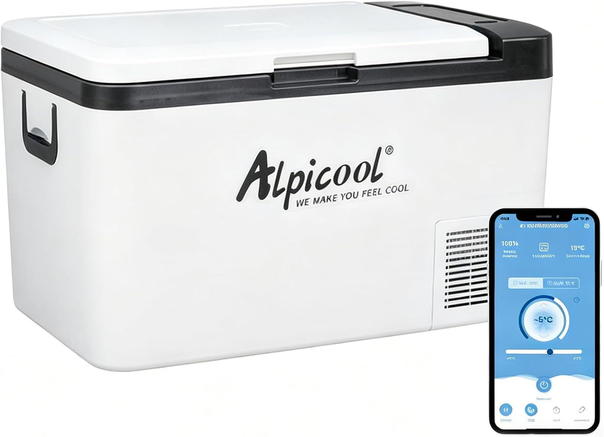 Alpicool Nevera portátil, K25 25 Litros Neveras de Viaje Portátil Nevera Congelador de Coche 12/24V CC Eléctrica Frigoríficos para Automóvil para