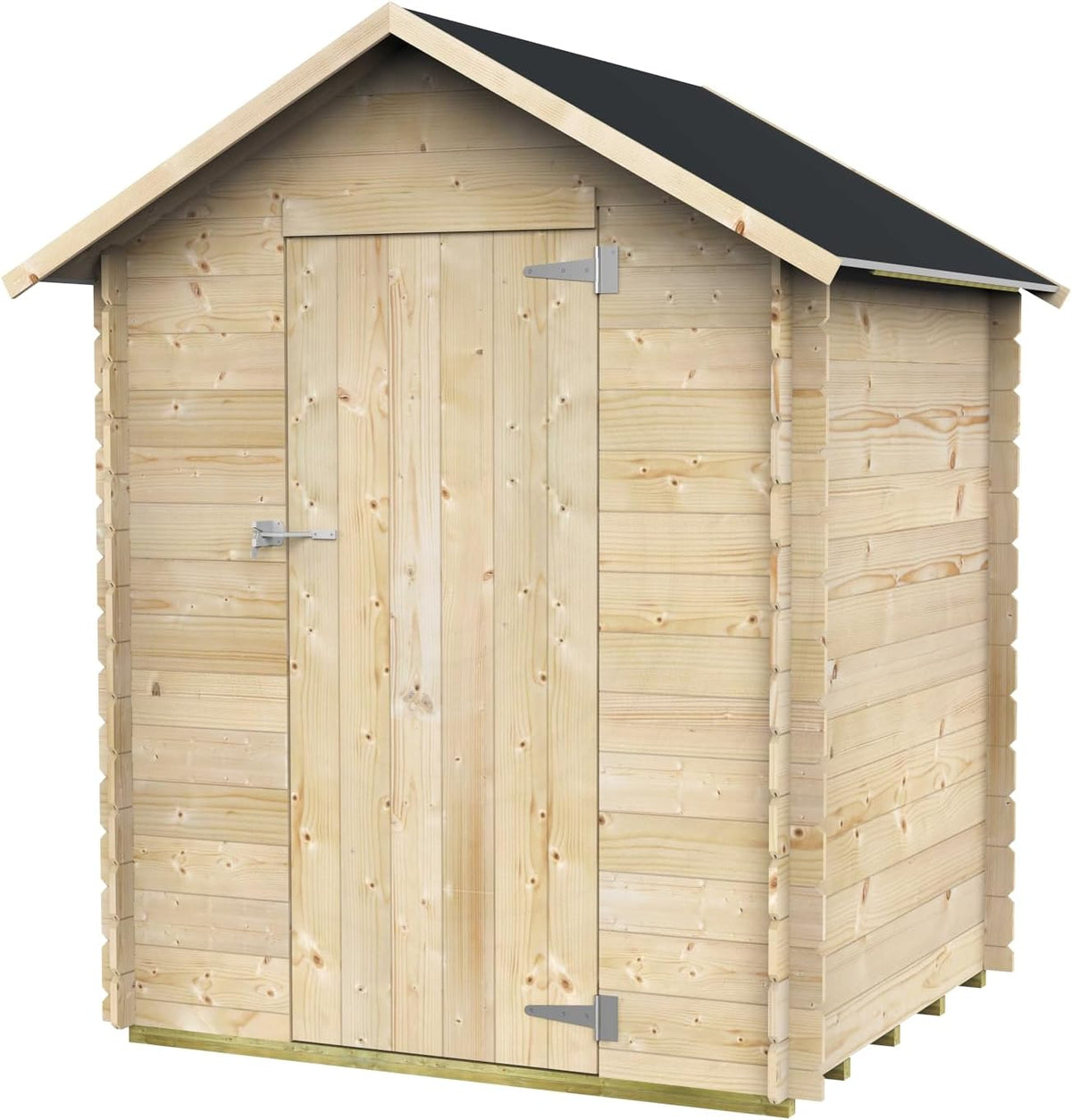 MAESTRO FERRETERO Cobertizos de almacenamiento, Alce - Caseta de Jardín Bh16 Marcella 146x130 de Madera de Abeto Natural 16 mm con Puerta Simple