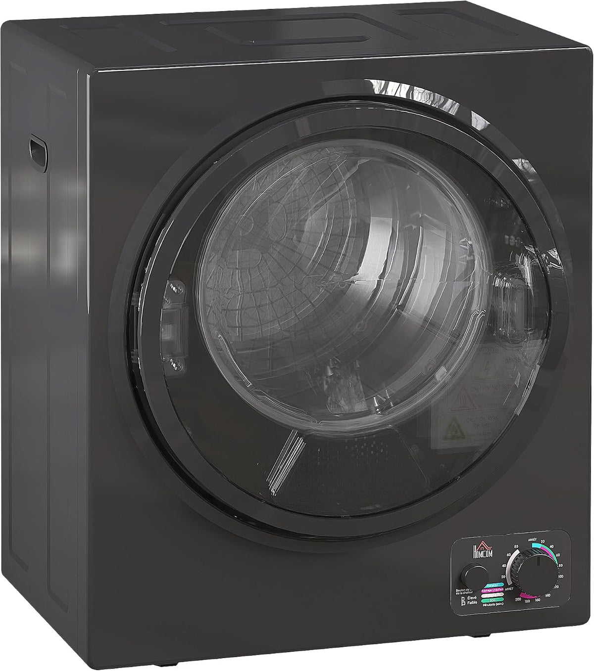 Lavadoras y secadora de HOMCOM, Secadora portátil ventilación 850W 2.5kg 4 modos secado Negro