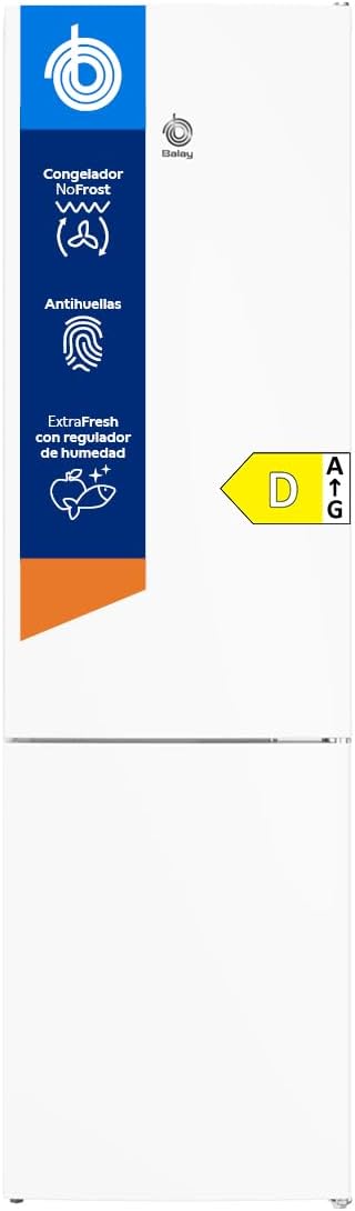 Balay Electrodomésticos Frigorífico combi, Balay, Frigorífico combinado, 203 cm, Total No Frost, Blanco, 3KFD753WI