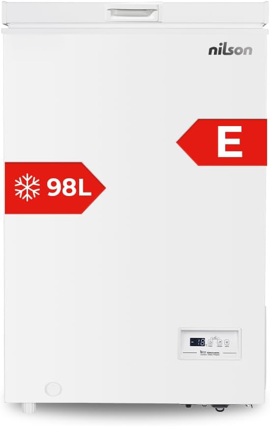 Congelador horizontal NILSON, Blanco NCH1001EDC. Capacidad 98 Litros, Dual Cooling, 4 Star, Modo Super Congelación, Tecnología Cíclica, Puerta