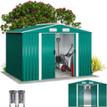 Gardebruk Cobertizos de almacenamiento, Caseta de Jardín Exterior 5m² con Base Puerta Corredera Verde