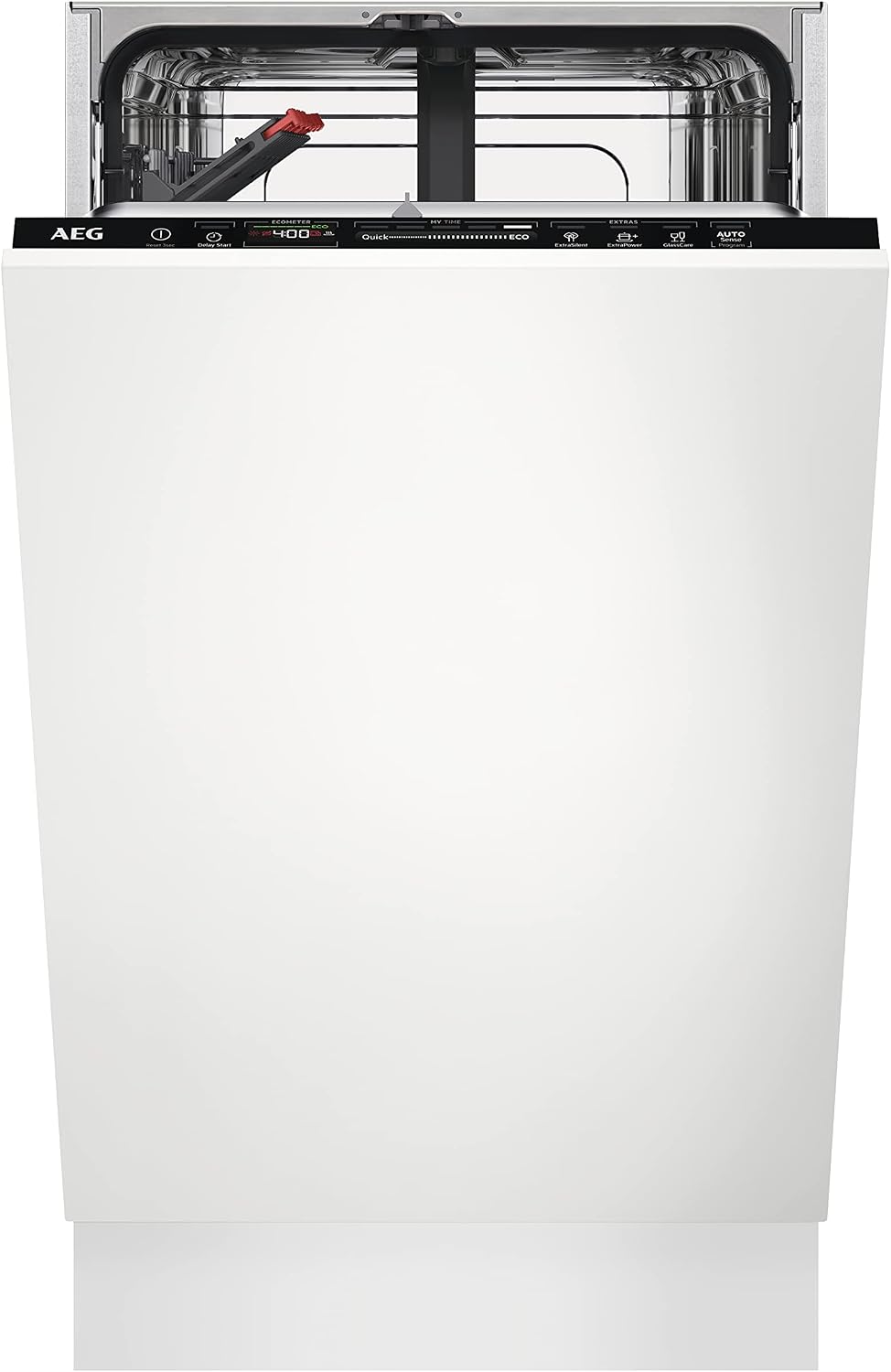 AEG Lavavajillas, FSE73407P Lavavajillas totalmente integrado, 45 cm, AirDry, resultados de secado perfecto, D, ahorro de energía, cesta de cubiertos