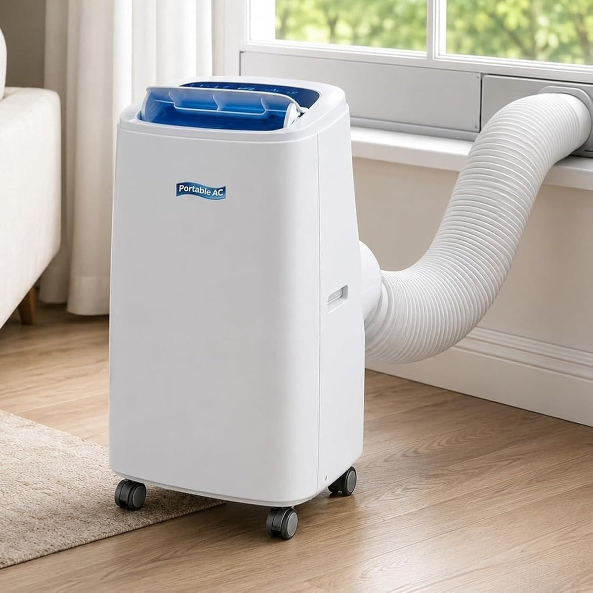 Generic Aire acondicionado portátil, Unidad de Aire Acondicionado Portátil 9000 BTU Bomba de Calor para Dormitorios Oficinas con Enfriamiento Eco
