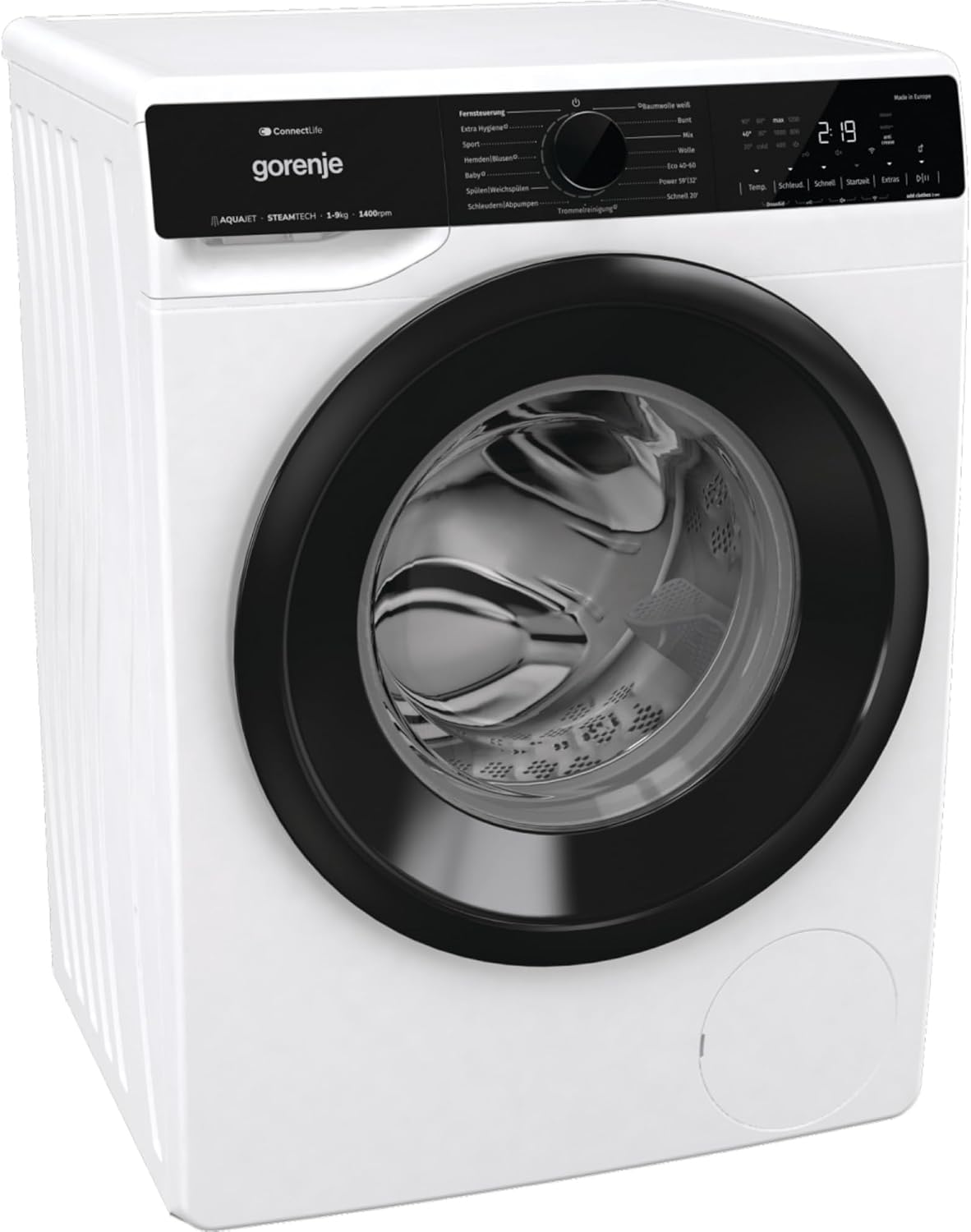 Lavadora WPNA94A1TS con función de vapor, ConnectLife, 9 kg, 1400 rpm, 15 programas, AquaStop total, tambor Wave Active, extrahigiene, PowerWash