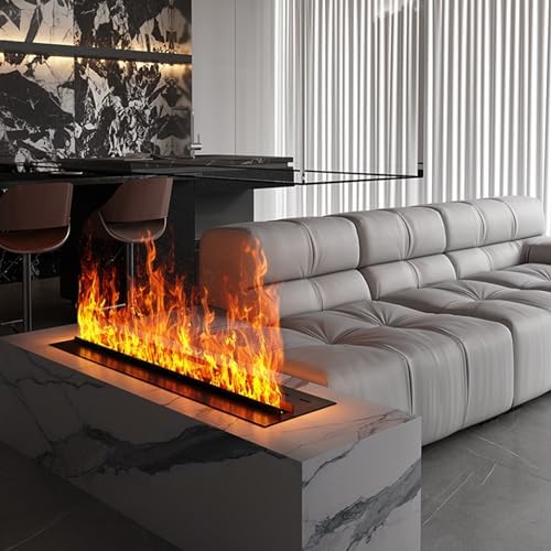 Chimenea eléctrica Generic, Inserto de chimenea de vapor de agua 3D con llama atomizada realista, chimenea decorativa, sin calefacción