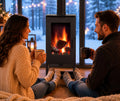 Hornos chimenea ALAZ K8M - Estufa de leña, color negro, 9 kW, estufa de leña, estufa de chalet, chimenea de chimenea, briquetas, Generisch