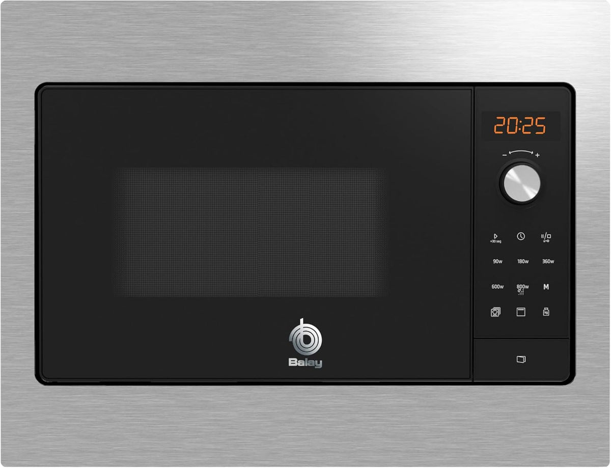 Microondas con grill Microondas integrable, Grill, 800 W, Negro/Inox, 3CG5142X3, Balay