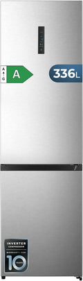 Frigorífico combi Total No Frost 336L Bolero CoolMarket Combi 336 Inox A. 201cm Alto, Apertura 90º, Fresh Flex, Humidity Flex, Compresor Inverter Plus