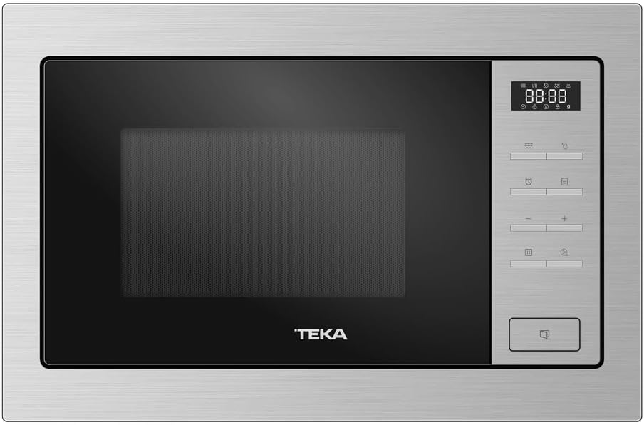 Teka Microondas con grill, Microondas Integrable con Grill, Acero Inoxidable Antihuellas, Capacidad 25 L, 5 Niveles de Potencia, 1450 W, 1000 W Quartz