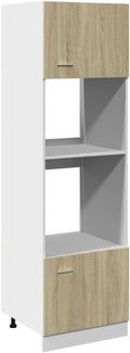 vidaXL Alacena, Mueble para microondas Lyon Roble Sonoma 60x57x207 cm Madera de