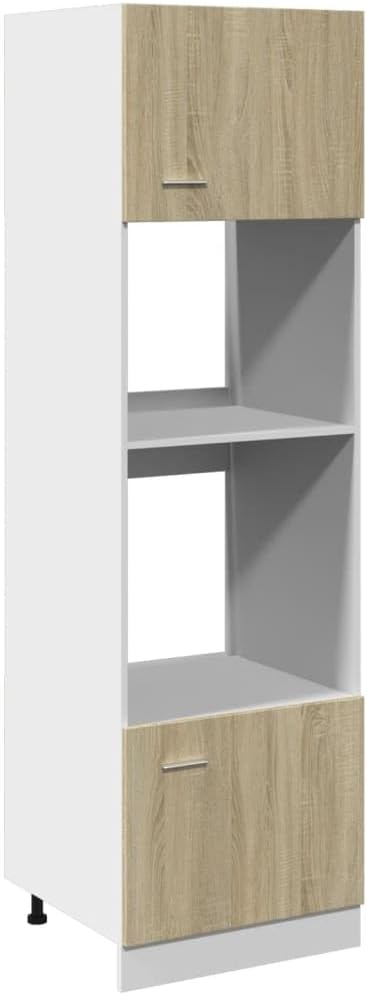 vidaXL Alacena, Mueble para microondas Lyon Roble Sonoma 60x57x207 cm Madera de