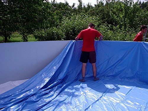 Revestimiento poolfolien.eu, Pool Interior pantalla azul Pool pantalla Adecuado para acero pared Piscina con Ø 350 x 120 cm