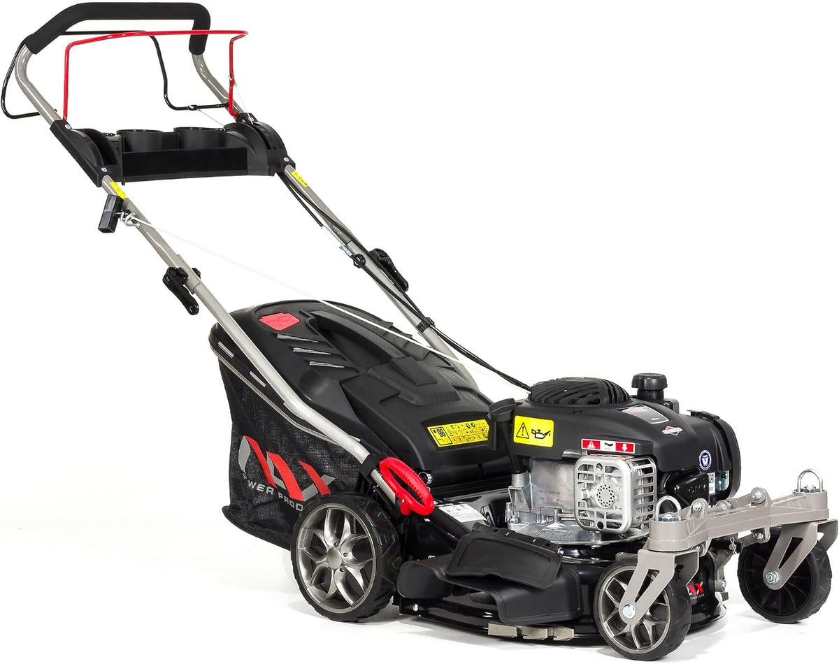 Cortacéspedes rotativo NAX, POWER PRODUCTS 1000S motor Briggs & Stratton serie 450E 125 cm3 ancho de corte 42 cm cesta 45l sistema de lavado de la