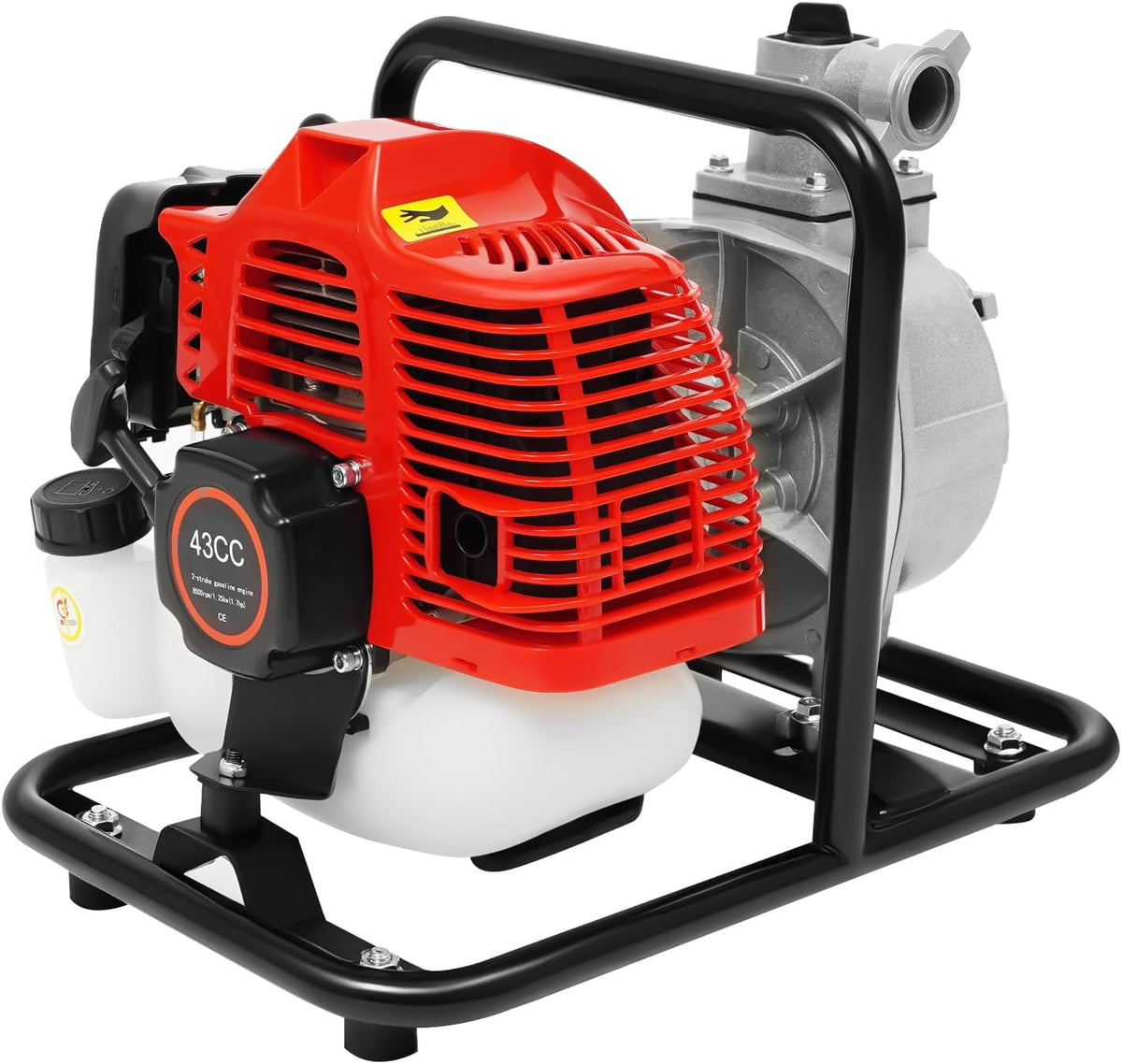 Bombas de agua yikmid, Bomba de agua portátil de gasolina de 43 cc de alto rendimiento con accesorios incluidos, motor de 2 tiempos para riego y